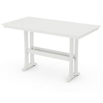 POLYWOOD Farmhouse Trestle 37" x 72" Bar Table in White