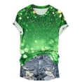 thumbnail image 3 of Amzcrzy Womens Tops Mode Imprimé Trèfle T-Shirt de la Saint-Patrick Col Rond T-Shirts de la Saint-Patrick Décontractés Tendance Manches Courtes Hauts pour Femme, 3 of 5