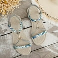 thumbnail image 5 of Mostsola Womens Sandals Open Toe Slingback Flats Summer Beach Shoes Braided Strap Beaded Sandals, 5 of 9