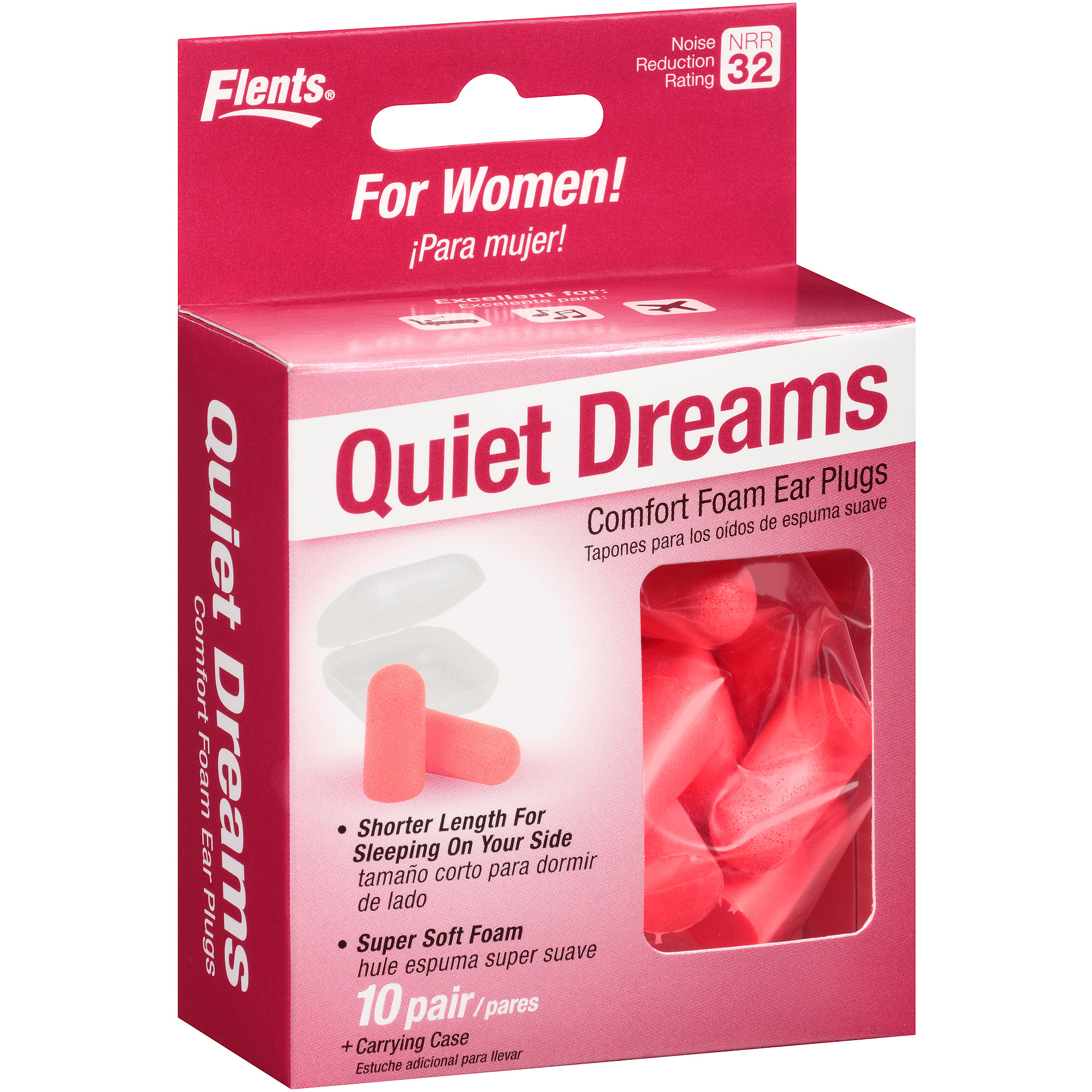 Flents Quiet Dreams Foam Ear Plugs (10 Pair) with Carrying Case