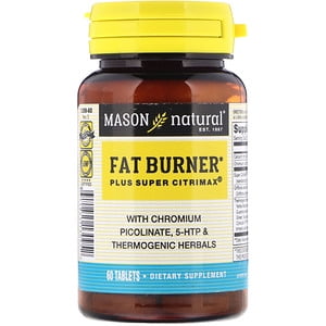 Mason Natural, Fat Burner Plus Super Citrimax, 60 Tablets (Pack of