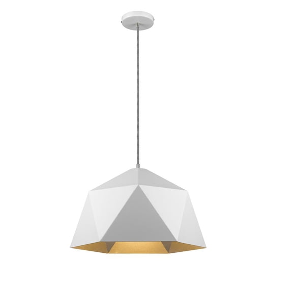 Bethel International Single Pendant Lighting White Metal