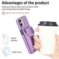 thumbnail image 2 of TECH CIRCLE Case for iPhone 11, [Built-in 2 Micro-SIM Card Slots] Slim Soft Shockproof Protective Cover with Ring Holder Stand + Card Holder Pocket + Eject Pin Holder - Lavender, 2 of 8