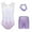 Purple-1, variant on Gymnastics Leotards for Girls with Shorts Sparkly Sleeveless Ballet Dance Unitards Print 3Pc Athletic Tumbling Outfits, Pink, 9-10Y