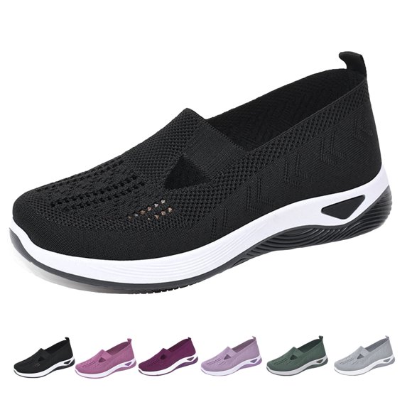 TKFASHION Chaussures Orthopédiques pour Femmes Respirantes Souples à Enfiler Espadrilles Confort en Maille Extensible Espadrilles de Marche pour Diabétiques