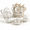 Blue Flower, variant on Garden Porcelain Tea Set with Metal Holder, 23 Piece Cup Saucer and Serveware Set