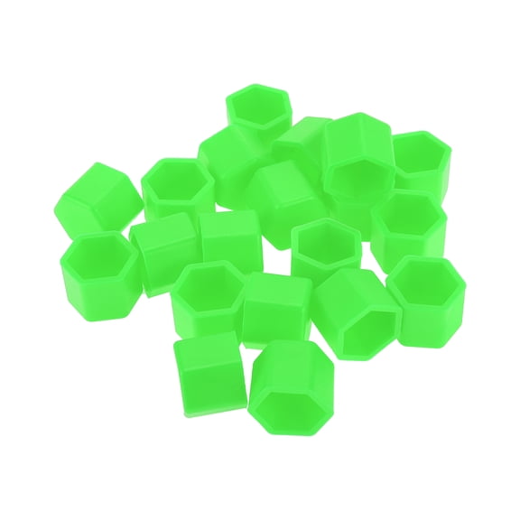 Unique Bargains 20 Pcs Wheel Lug Nut Bolt Rims Tire Nut Screws Dust Cap Cover Nut Protection Silicone Fluorescent Green 2.2x19x20.2mm