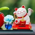 thumbnail image 6 of Solar Powered Maneki Neko, 2.8x2.6x3 inch, Cute Lucky Cat Figurine for Car Dashboard Home, 6 of 7