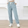 thumbnail image 7 of Women's Fuzzy Fleece Jogger Sweatpants Comfy Stretch High Waisted Workout Yoga Track Pants Casual Loose Drawstring Lounge Pajamas Trousers, 7 of 7