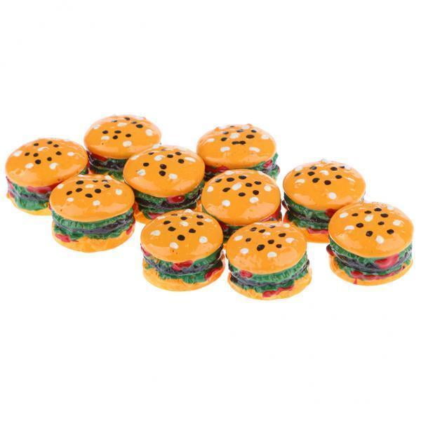 2xPack De 10 Hamburguesas De Comida En Miniatura Para Accesorios De 1:12 Sunnimix Hamburguesas de casa de muñecas