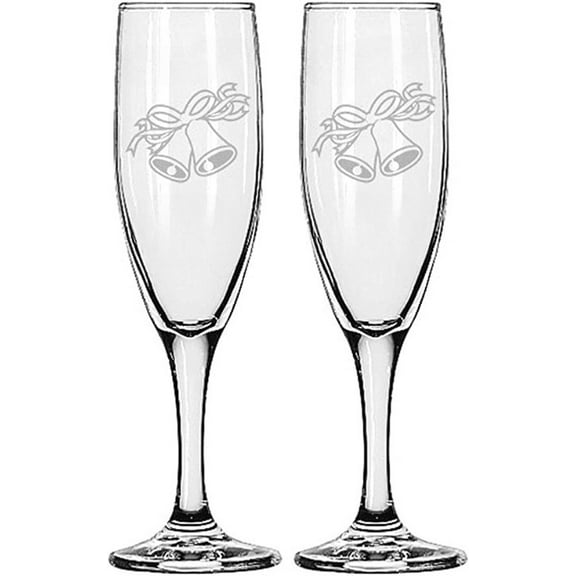 Gifts Infinity® Wedding Champagne Flutes Set of 2 Toasting Glasses (Wedding Bells)