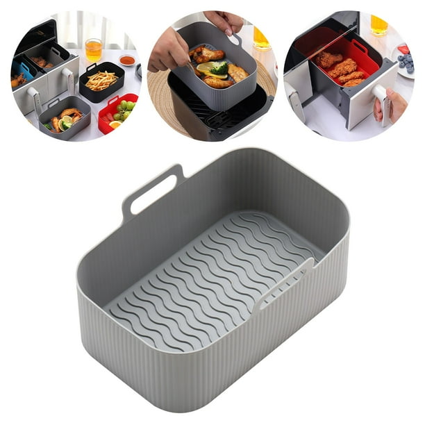 Fiudx Revestimiento Reutilizable para Freidora, de Silicona Antiadherente, Fácil de Limpiar, Resistente Al Calor Hasta 232 °C, para Freír, Hornear y Cocinar Al Vapor, Ideal para Cocineros Caseros, 19