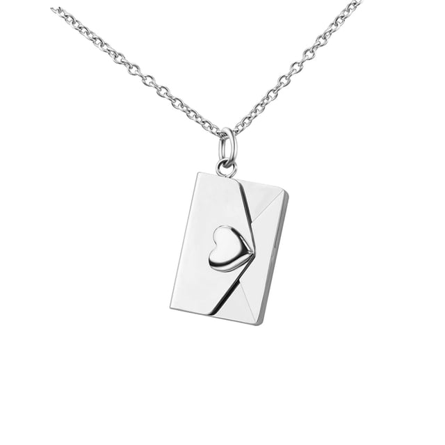 Collar con colgante en forma de corazón jinwen de Acero inoxidable Para mujer