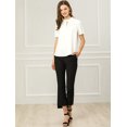 thumbnail image 3 of Camisa de Oficina Elegante Allegra K Con Mangas Abullonadas y Cuello Alto Para Mujer Blanco M, 3 of 6