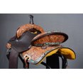 thumbnail image 4 of 15 In Hilason Western Horse Ranch Cutter American Leather Saddle Brown, 4 of 7