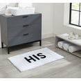 thumbnail image 3 of Jean Pierre "His" 21"x34" Cotton Bath Rug, White, 3 of 8