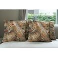 thumbnail image 4 of Ambesonne Leopard Print Throw Pillow Cover Pack of 4, Autumnal Vibes Exotic, 4 Pcs-18" x 18", Camel Apricot and Green, 4 of 5