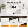 thumbnail image 6 of 36 Inch Bathroom Vanity with Sink Combo, Farmhouse Single Sink Cabinet, Freestanding Modern Bathroom Storage Vanity Cabinet w/Sliding Barn Door, 4 Drawers & Adjustable Shelves (Rusty Brown), 6 of 7
