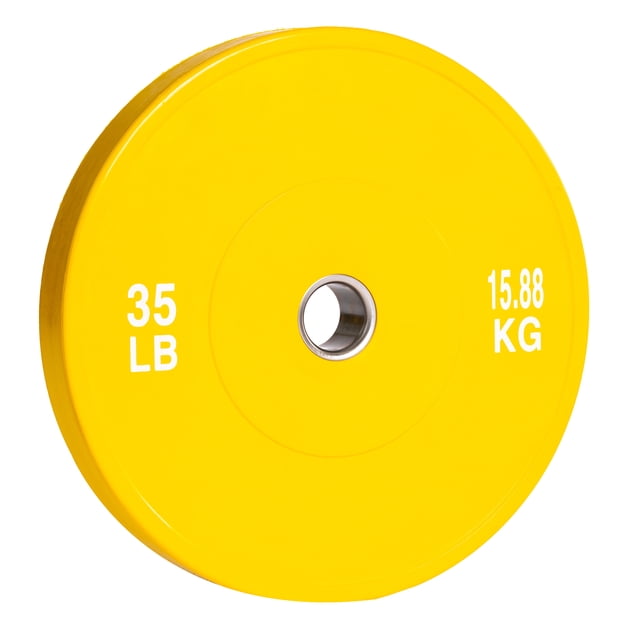 PRISP Olympic Bumper Weight Plate - Rubber Plate for 2 Inch Olympic Barbell with Steel Insert; Pairs, Sets and Single Plates Available