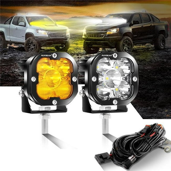 Auxbeam ZD000676 XP-ULTRA Series 3 Inch 80W 9600LM LED Pods Lights White&Amber