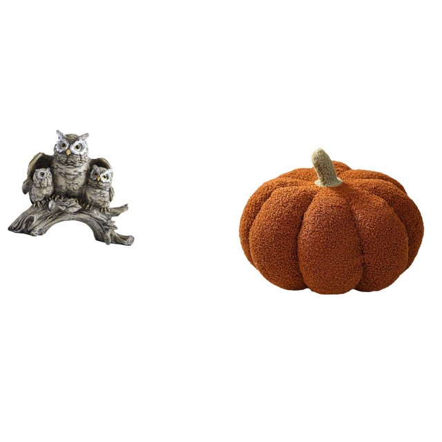 Escultura De Calabaza De Búho, Adorno Decorativo De Peluche Para Sala De Estar, Oficina, Dormitorio, Sofá, Cama, Mesita De Noche Y Armario.