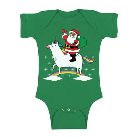 

Awkward Styles Ugly Xmas Baby Outfit Bodysuit Unicorn Santa Christmas Rainbow Romper