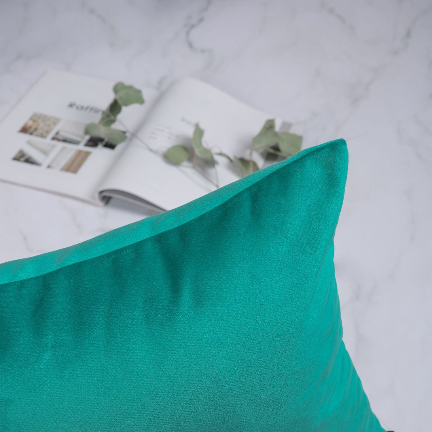 Phantoscope Silky Velvet Decorative Throw Pillow, 20 x 20 in, Turquoise, 1 Pack