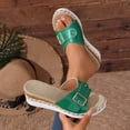 thumbnail image 2 of Viluyesy Womens Slide Wedge Sandals, Casual 2026 Open Toe Slip-On Summer Fashion Platform Shoes Green US7, 2 of 9
