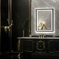 thumbnail image 3 of Keonjinn 28''x36'' LED Mirror for Bathroom Black Metal Frame Frontlit & Backlit Lighted Vanity Mirror Baroque Gothic Anti Fog Stepless Dimmable White/Warm/Natural, Rectangle Wall Mounted Mirror, 3 of 8