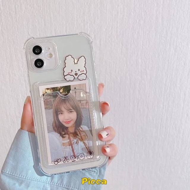 Funda Para Samsung A14 A13 A04E A23 A04 A12 A53 A73 A33 A03s A03 A51 A50 A50s A02 A30s A02s A72 A52 A52s A32 A22 A10s A20 A30 A71 Cute Bear Bunny Wallet Slot Anti-Caída Blanda