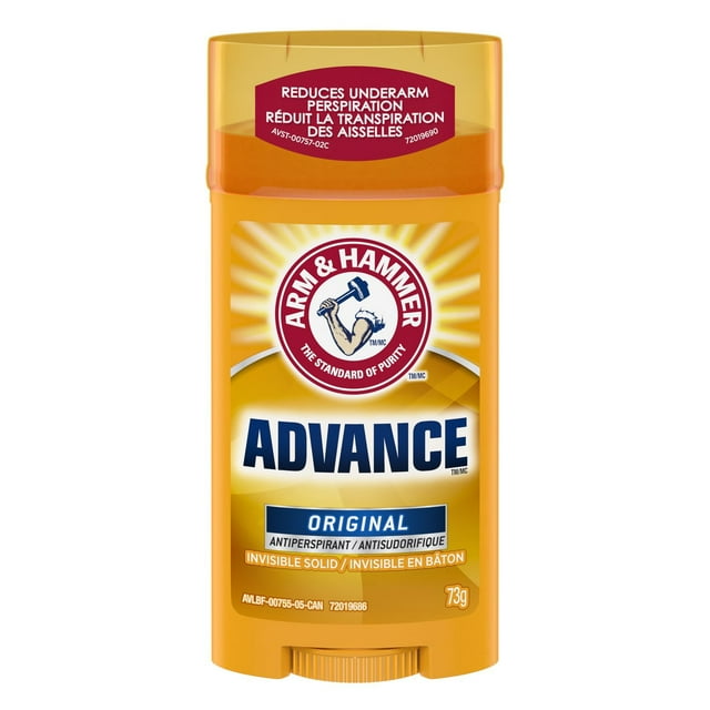 Arm & Hammer Advance Invisible Solid Antiperspirant Deodorant Stick, Original, 48H Protection, 73g
