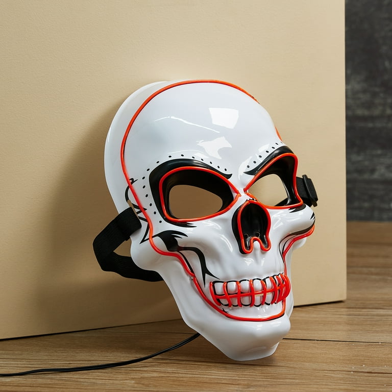 Polinkety LED Light Skull Head Cover Halloween Hollow Out Skull