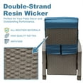 thumbnail image 4 of Outdoor Recliner Chair, Patio Recliner with Hand-Woven Wicker, Flip Table Push Back, Adjustable Angle, 6.8'' Thickness Cushions, Reclining Lounge Chair for Indoor and Outdoor, Navy Blue, 4 of 9