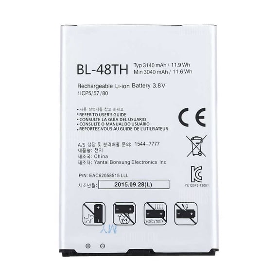 LG OEM Cell Phone Li-ion Battery 3140mAh 3.8V 11.9