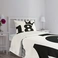 thumbnail image 3 of Ambesonne Cartoon Quilted Bedspread Set 2 Pcs, Jersey Seem Bold 18, Twin Size, Black and White, 3 of 5