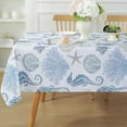 thumbnail image 3 of Summer Tablecloths Rectangle 60x84 Inch, Washable Reusable Nautical Table Cloth, Spill Proof Coastal Blue Fabric Decoration for Picnic Beach Party Outdoor, 3 of 7