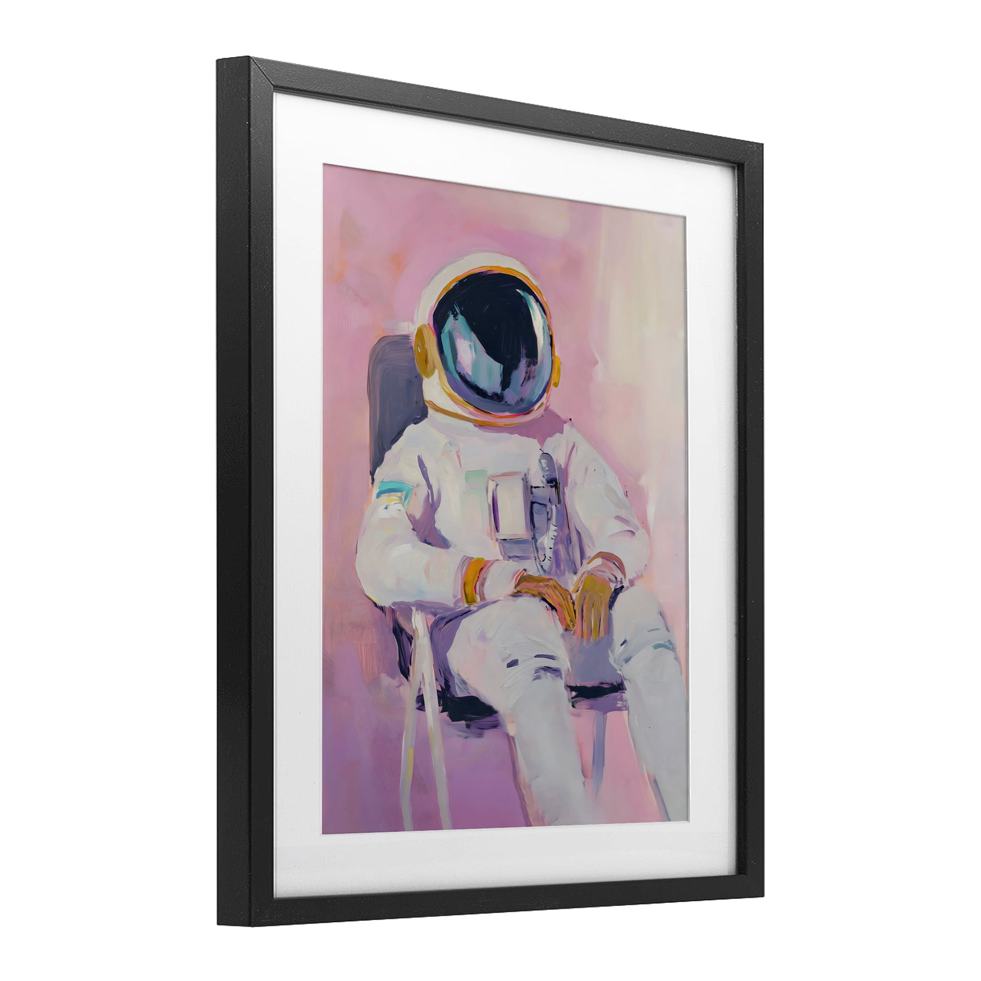 Stupell Industries Resting Astronaut on Chair Black Framed Print Under Glass, design by The Prints Vibe