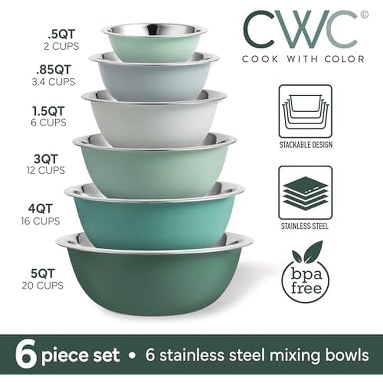 Cook With Color 6-Piece Stainless Steel Nesting Bowls photo 2