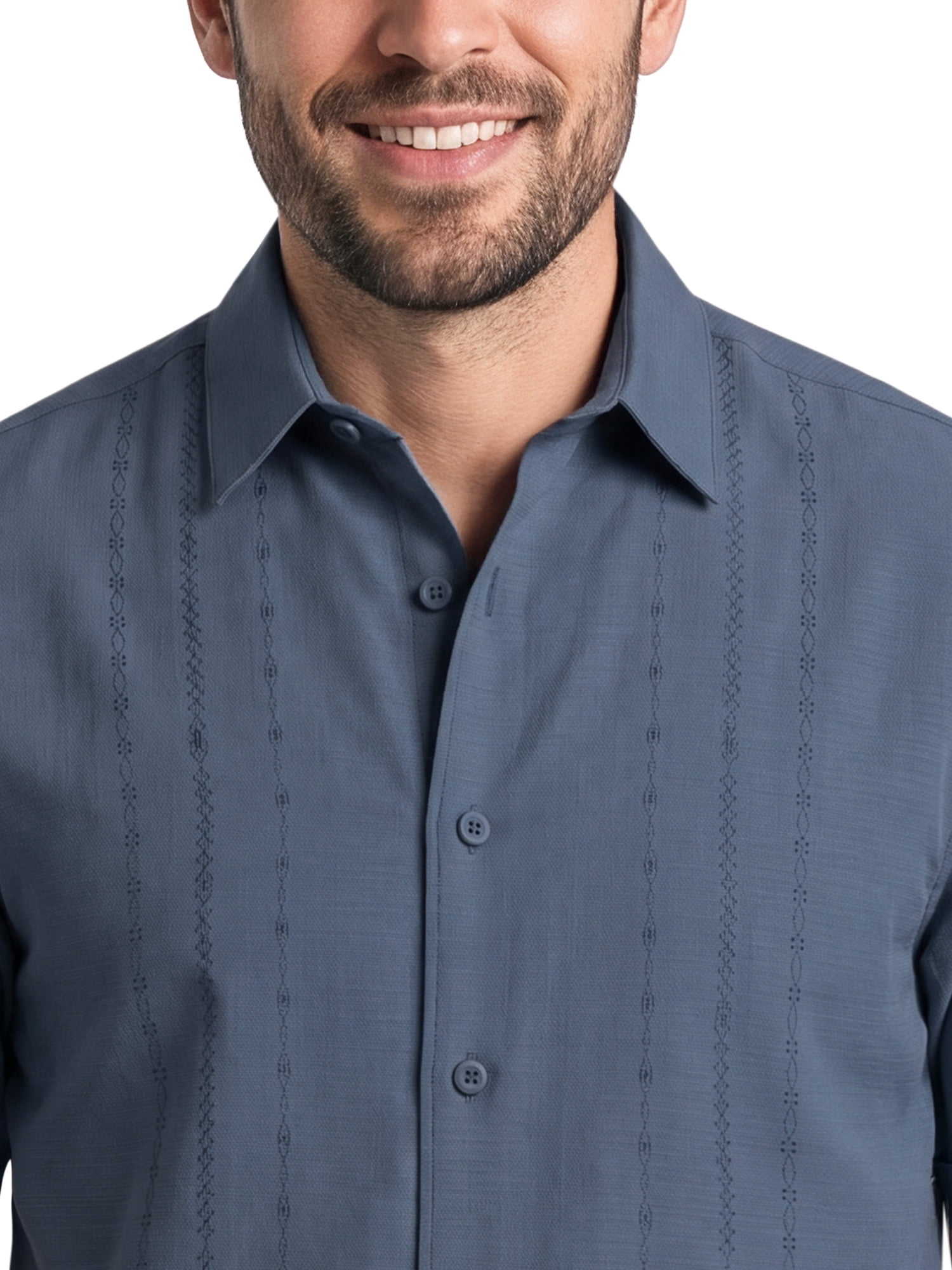Cafe Luna Men's & Big Men's Geo Panel Print Short Sleeve Button Down Shirt, Sizes S-5XL
