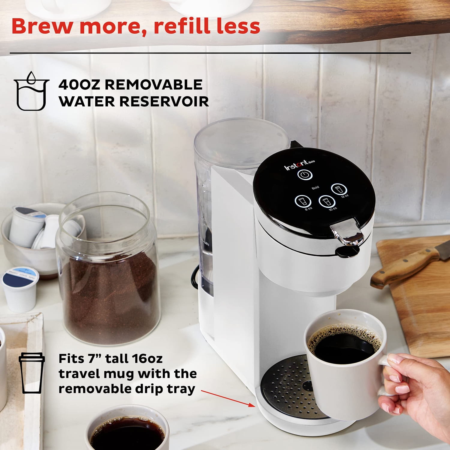 Instant Pot K-Cup White 8-12oz Drip Coffee Maker