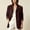Wine, variant on IUYRTFE Women Lapel Collar Solid Color Button Down Jacket with Pockets for Fall Winter Casual Daily Wear