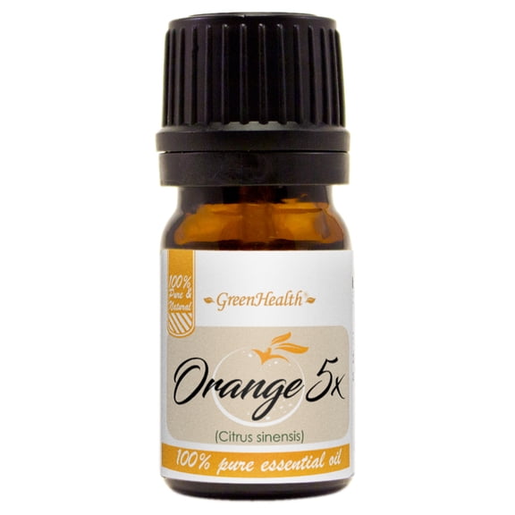 GreenHealth Orange 5X Essential Oil 5 ml Amber Glass Bottle with Euro Dropper
