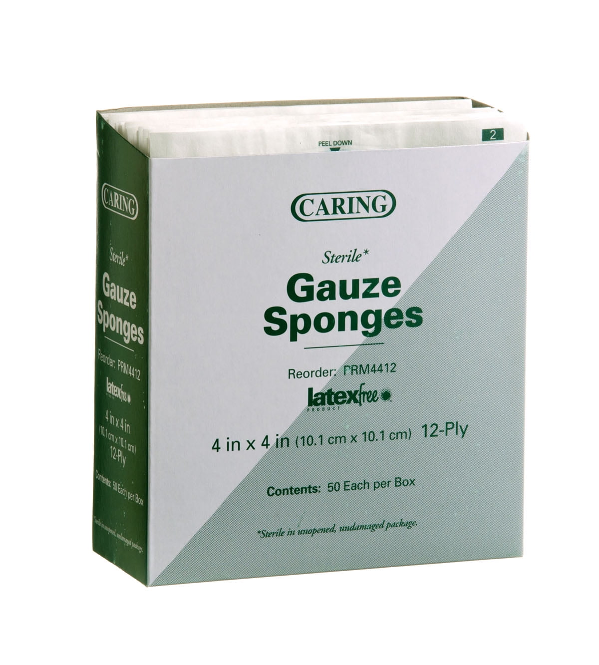 Caring Woven Sterile Gauze Sponges PRM4412H