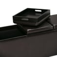 thumbnail image 3 of Avalon 42 inch Wide Contemporary Storage Ottoman in Slate Grey Linen Look Fabric, 3 of 7