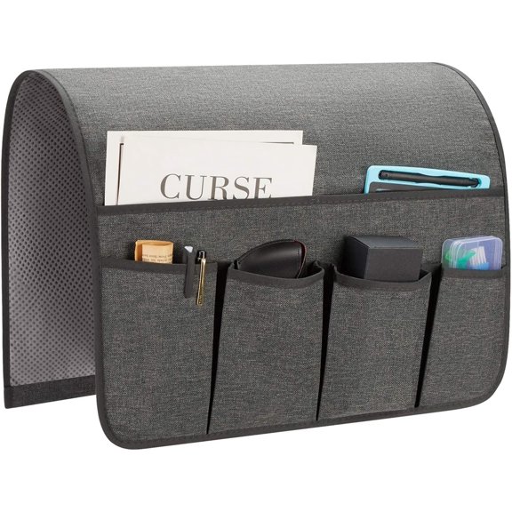 Sofa Armrest Organizer, Remote Control Holder for Recliner Couch, Arm Chair Caddy with 6 Pockets for Magazine, Tablet, Phone, iPad