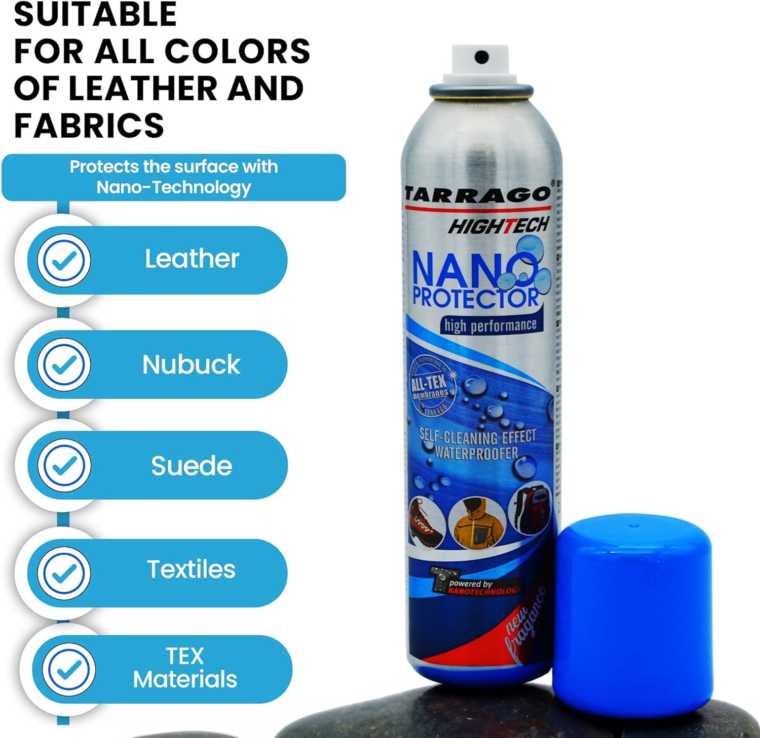 Nano Shoe Protector Spray | 6.5oz | Waterproof & Stain Repellent for Sneakers, Suede, Canvas, Leather, Fabric, Nylon, Hiking, Boots
