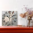 thumbnail image 2 of White Cat Blue Wall Wall Clock Square Silent Non Ticking Battery Operated Clock for Home Bathroom Kitchen Bedroom Living Room, 2 of 8
