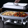 thumbnail image 3 of Stainless Steel Food Catering Warmer, Foldable Chafer Server Dish, Modern Buffet Chafing Set with Heat Preservation for Gathering, Outdoor Wedding, 3 of 7