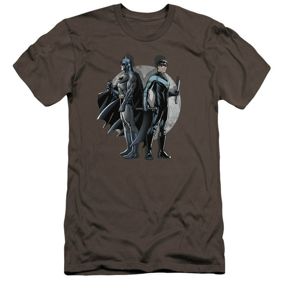 Batman Spotlight Premium Canvas T-Shirt Adult Slim Fit 30/1-Charcoal