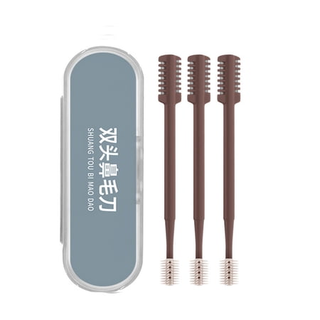 3 Pack Double Sided Stainless Steel Nose Hair Trimmer Manual Rotary Blade for Ear and Brow Painless Clipper for Gentle Grooming Set for Men Personal Care